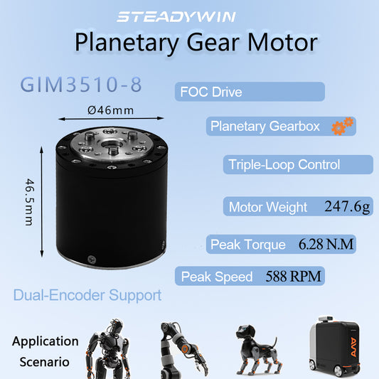 SteadyWin GIM3510-8 Small Robot Joint Module With Built-in Communication Driver Dual Encoder Aloha Motor