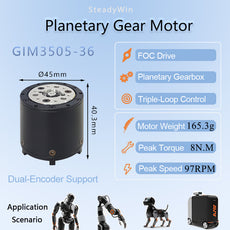 SteadyWin GIM3505-36 Aloha Motor Planetary Gearbox Openarm Compact Size
